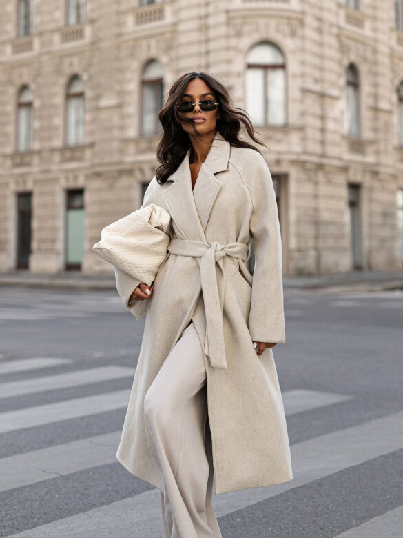 Płaszcz Osher II wiązany ecru