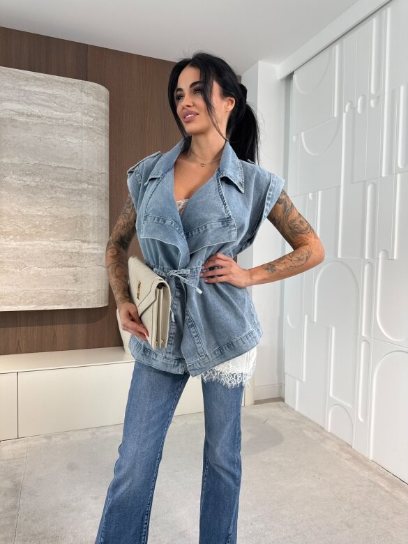 Kamizelka Moneso jeans jasnoniebieska