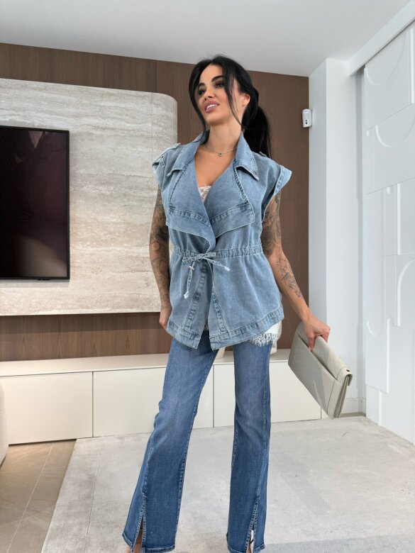 Kamizelka Moneso jeans jasnoniebieska