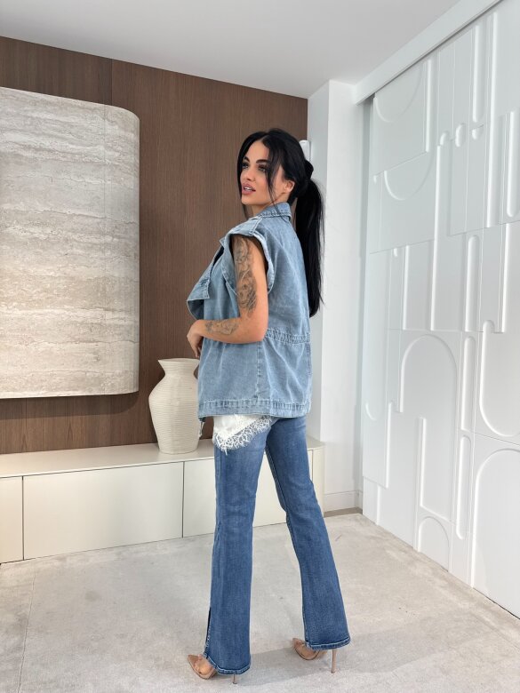 Kamizelka Moneso jeans jasnoniebieska