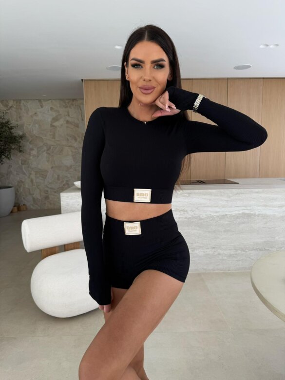 Komplet 2w1 Charlie bieliźniany czarno-złoty 