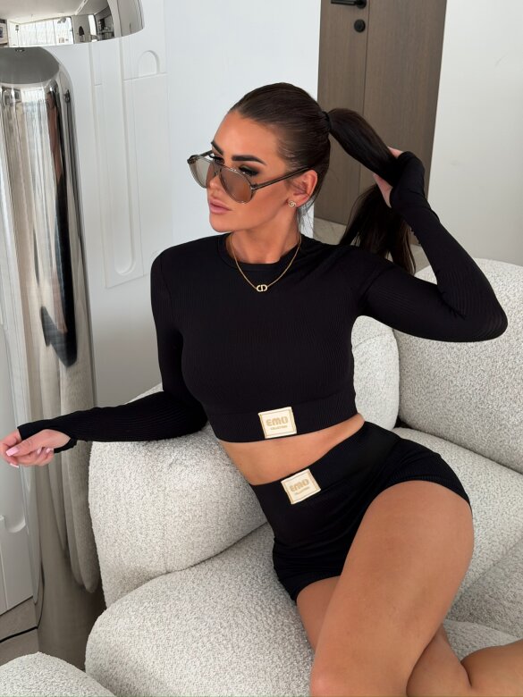 Komplet 2w1 Charlie bieliźniany czarno-złoty 