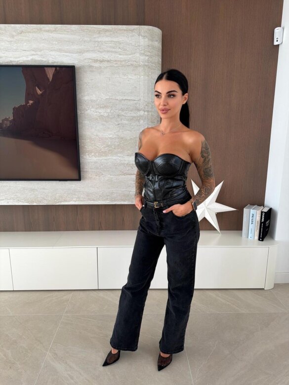 Gorset Novisse eko skóra czarny