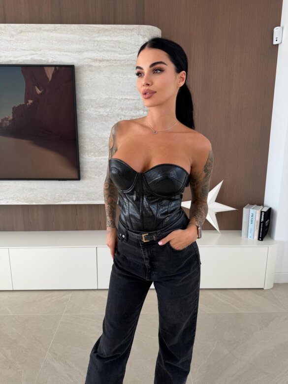 Gorset Novisse eko skóra czarny