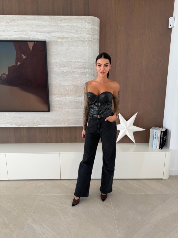 Gorset Novisse eko skóra czarny