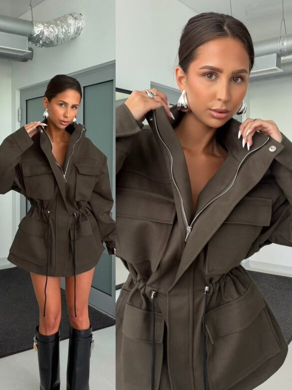 Jacket Madeli cotton khaki
