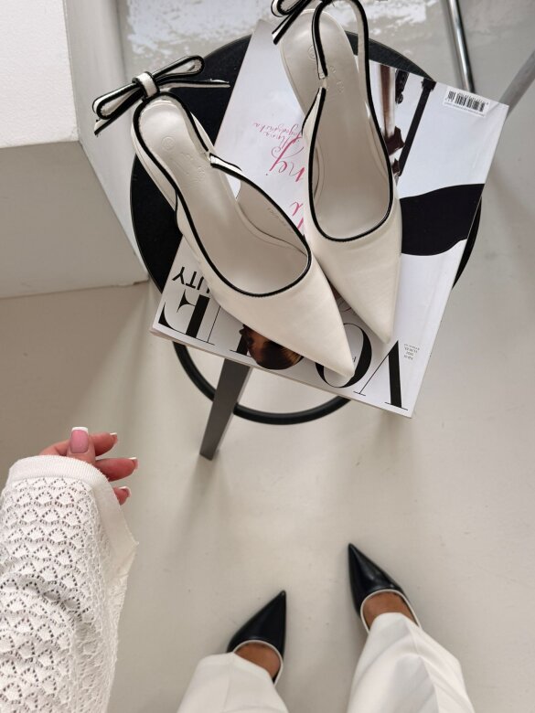 Szpilki Acti biało-czarne