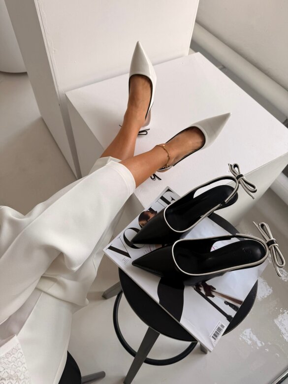 Szpilki Acti czarno-białe 