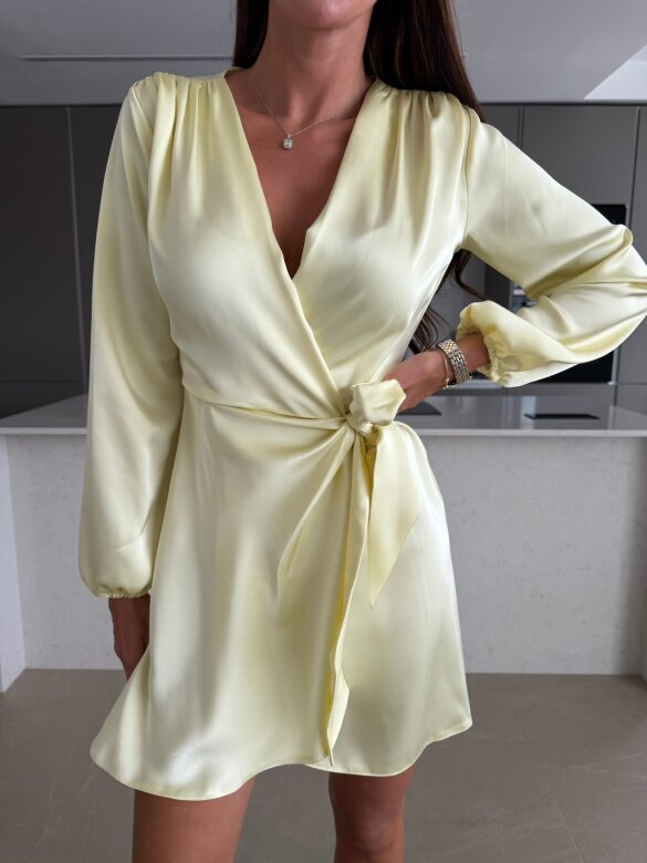 Dress Amalfi Glow satin butter yellow 