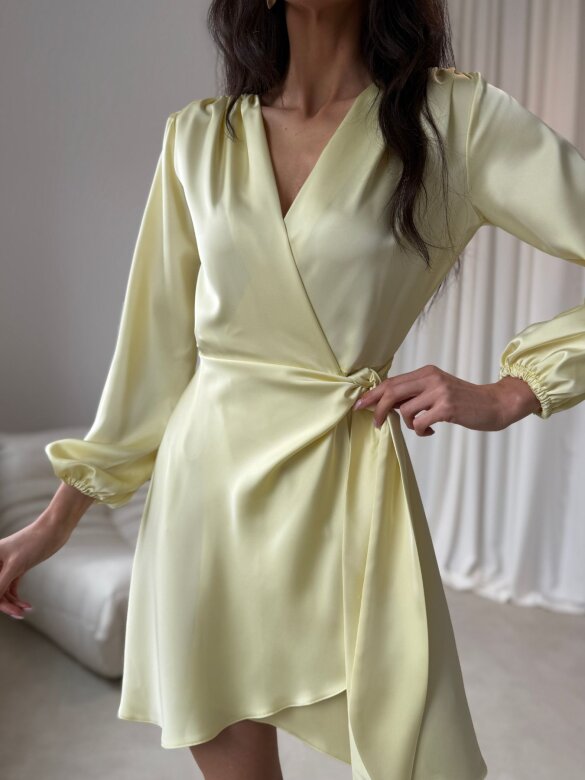 Dress Amalfi Glow satin butter yellow 