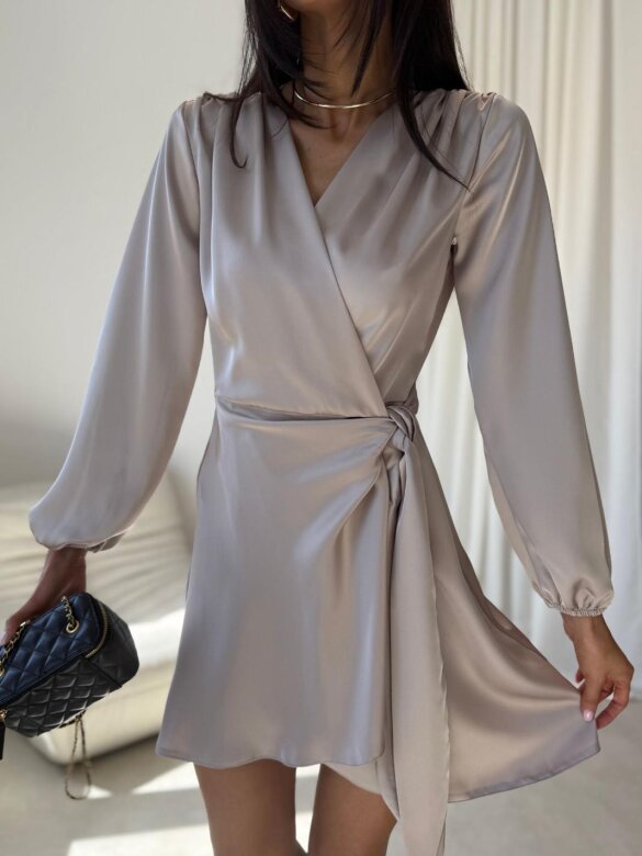 Dress Amalfi Glow satin beige