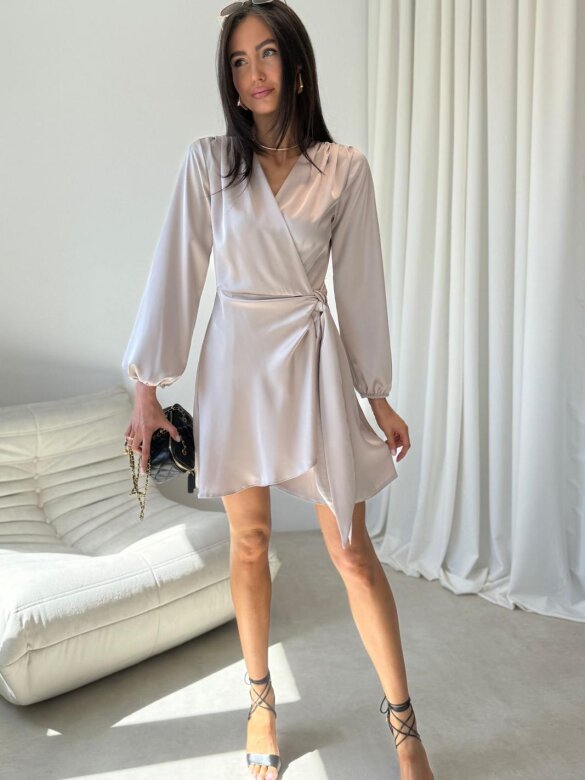 Dress Amalfi Glow satin beige