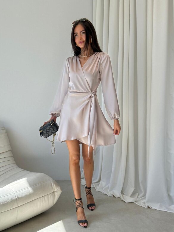 Dress Amalfi Glow satin beige