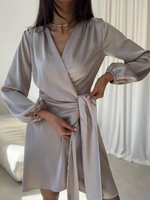 Dress Amalfi Glow satin beige