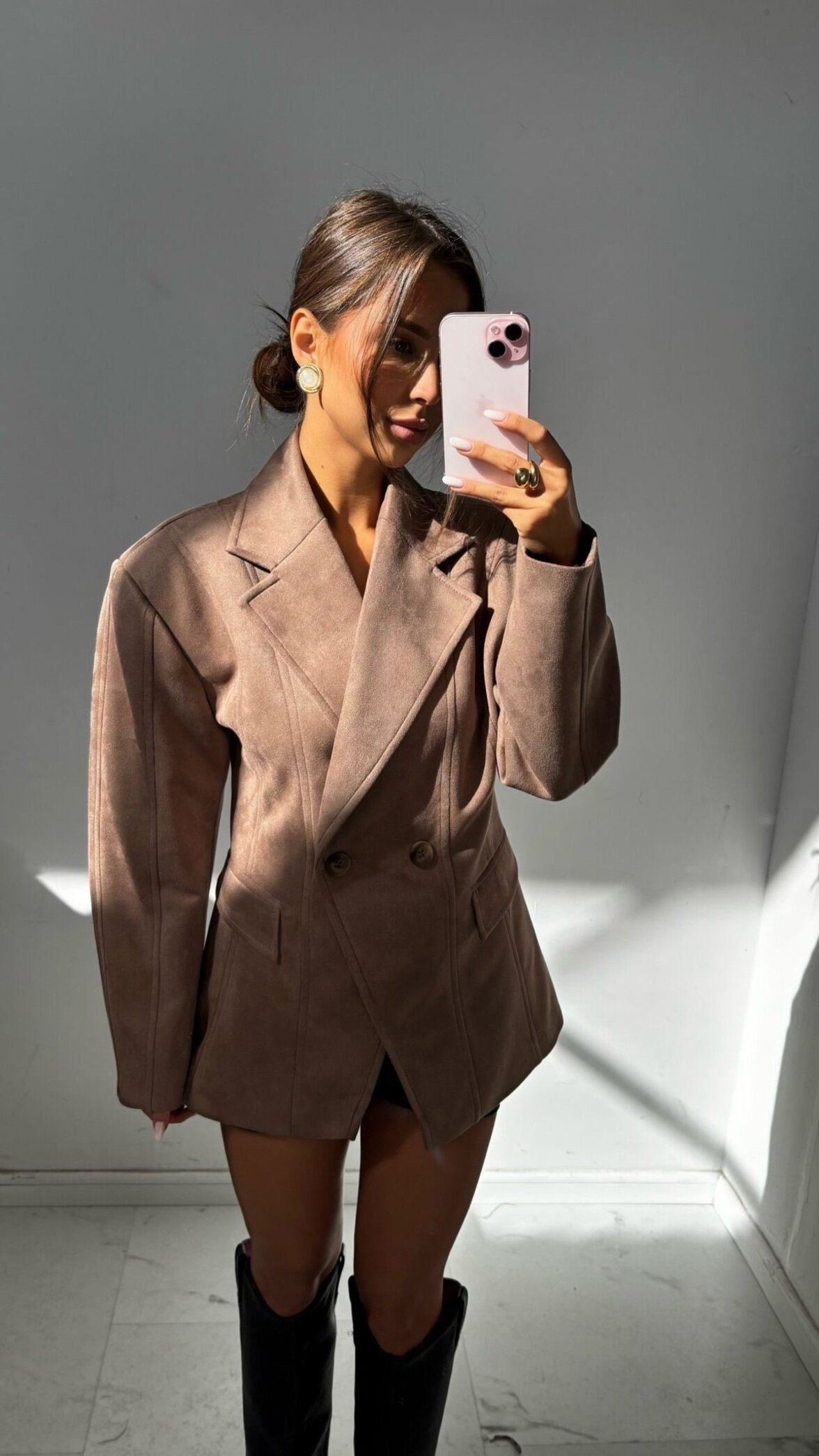 Marynarka Arliss taliowana brązowa