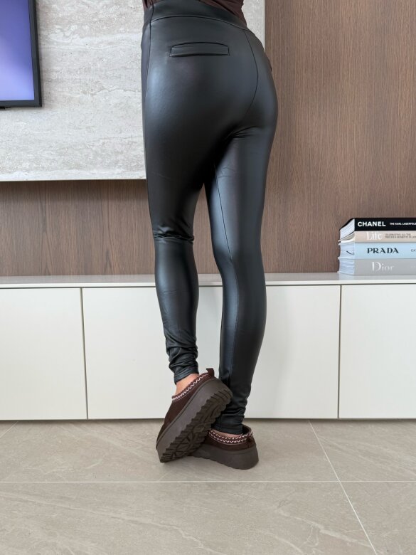 Legginsy Velasce eko skóra czarne 