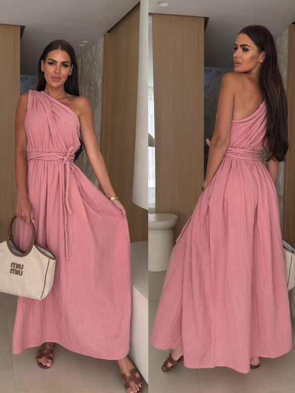 Sukienka Michelle maxi pudrowa