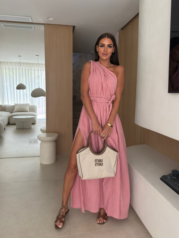 Sukienka Michelle maxi pudrowa