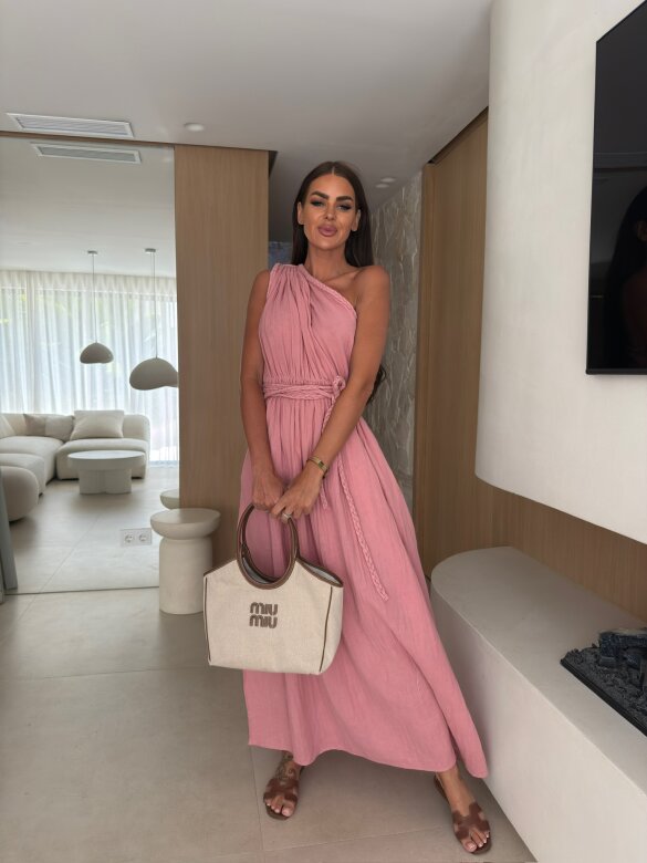 Sukienka Michelle maxi pudrowa