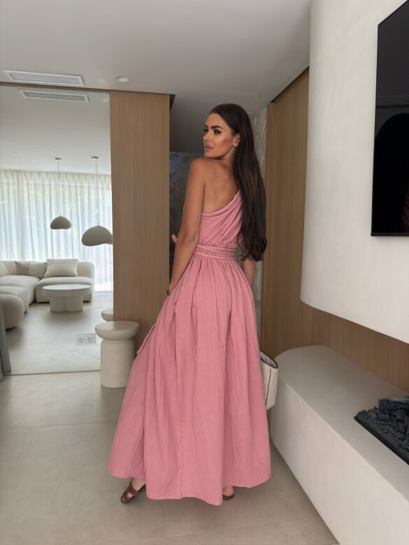 Sukienka Michelle maxi pudrowa