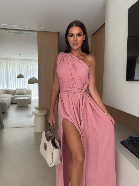 Sukienka Michelle maxi pudrowa