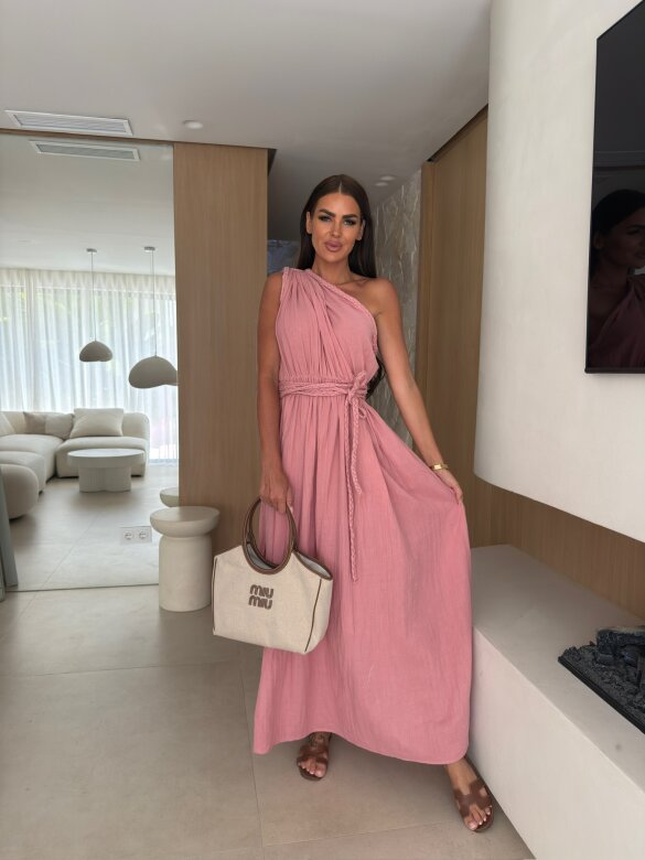Sukienka Michelle maxi pudrowa