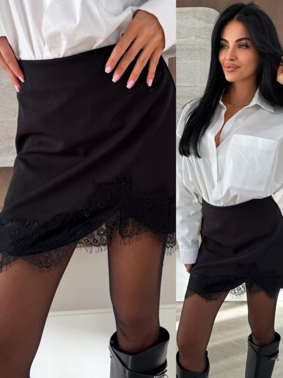 Skirt-shorts Tivario with lace black