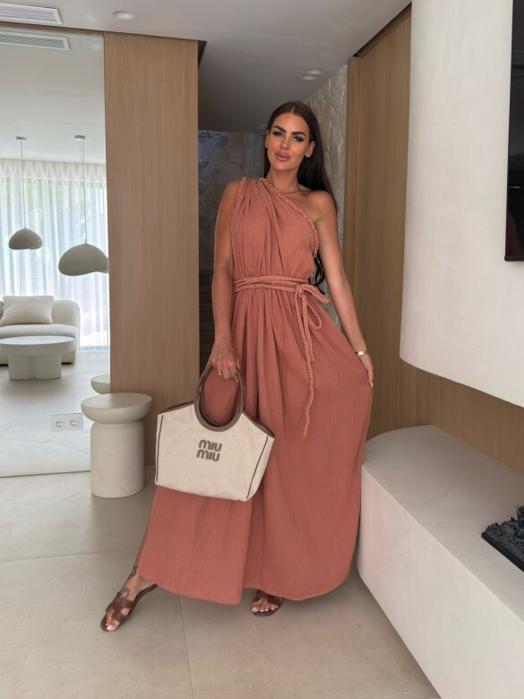 Sukienka Michelle maxi ceglasta 