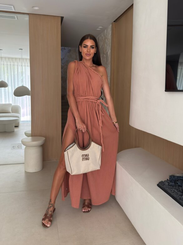 Sukienka Michelle maxi ceglasta 