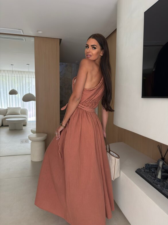 Sukienka Michelle maxi ceglasta 