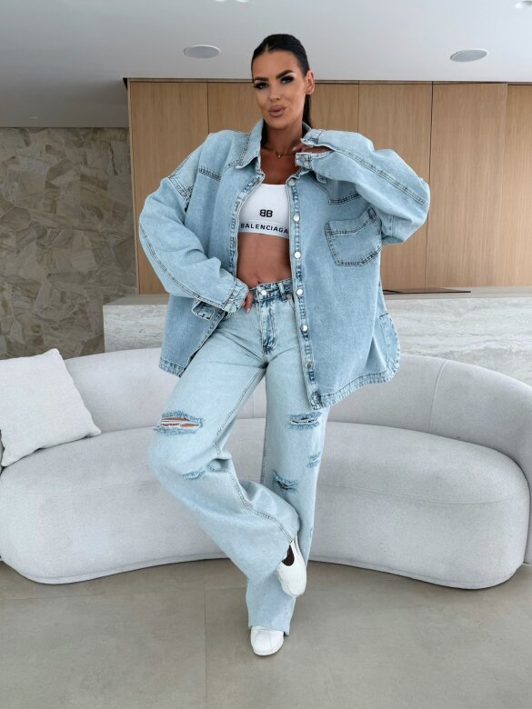 Spodnie Emile jeans jasnoniebieskie
