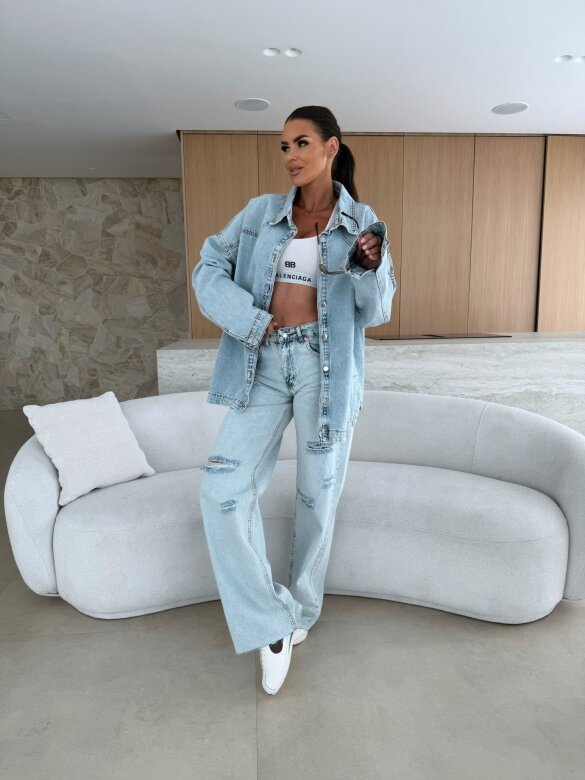Spodnie Emile jeans jasnoniebieskie