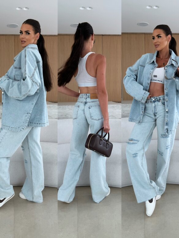 Spodnie Emile jeans jasnoniebieskie