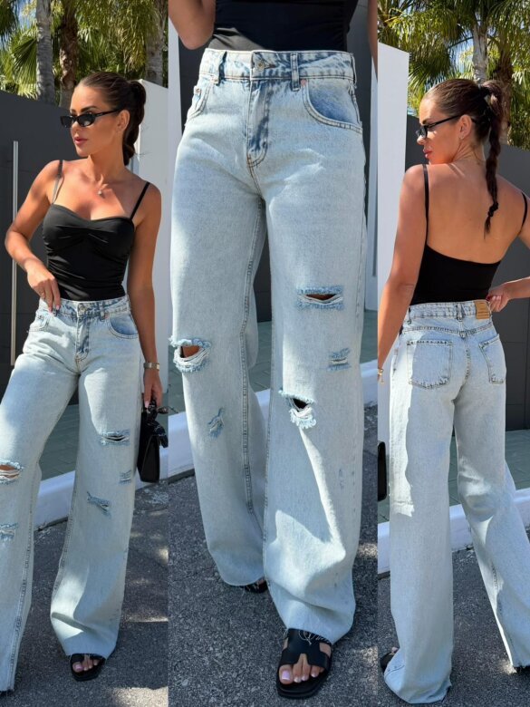 Spodnie Emile jeans jasnoniebieskie