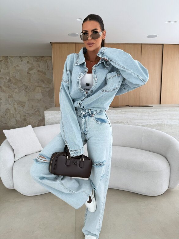 Spodnie Emile jeans jasnoniebieskie