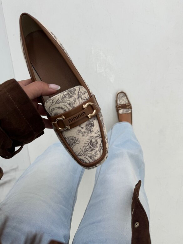 Mokasyny Nino beżowo-brązowe