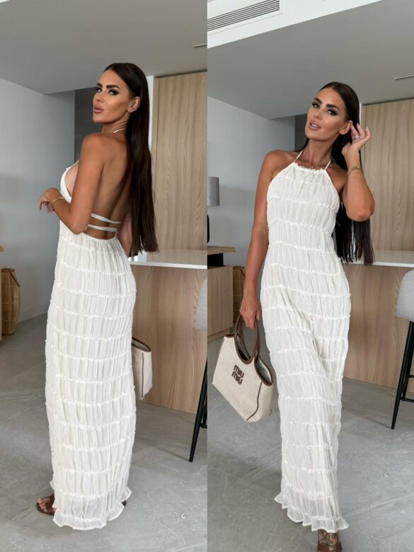 Sukienka Tina maxi ecru