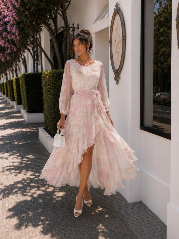 Sukienka Dream Allure ecru-pudrowa
