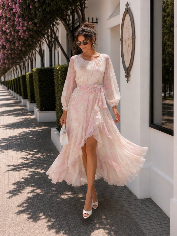 Sukienka Dream Allure ecru-pudrowa