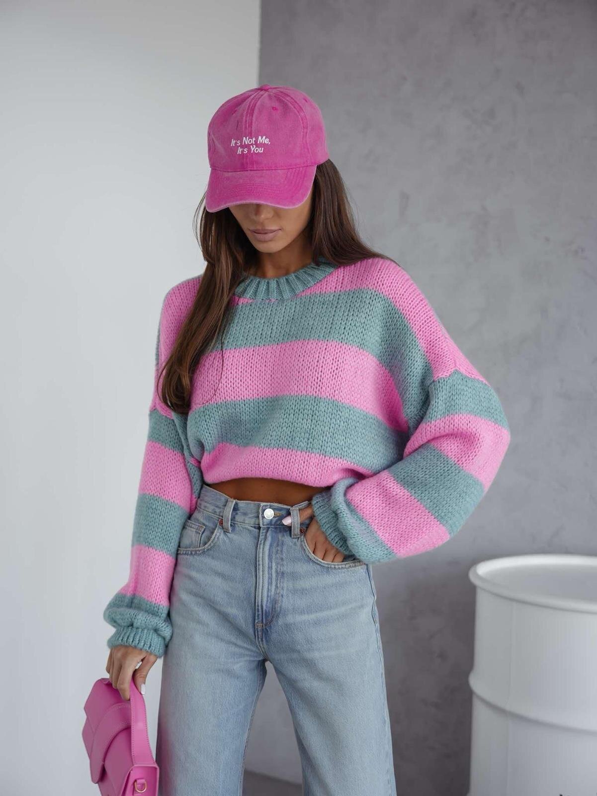 Sweater Arline turquoise-pink