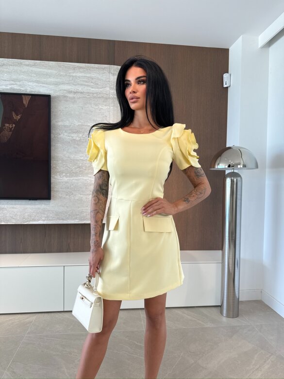 Sukienka Venessa z różami butter yellow