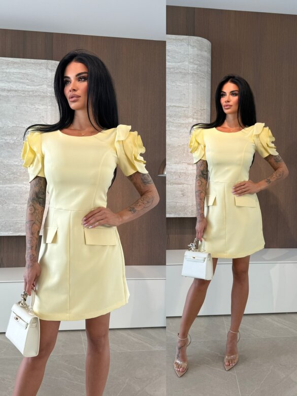 Sukienka Venessa z różami butter yellow