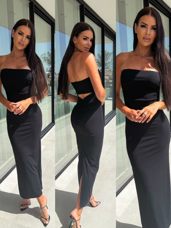Sukienka Illusione maxi czarna