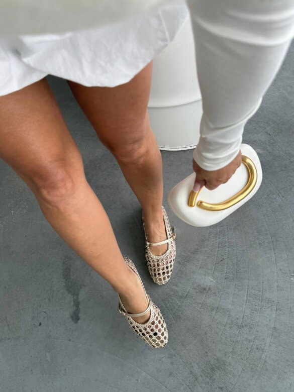 Baleriny Alensi złote 