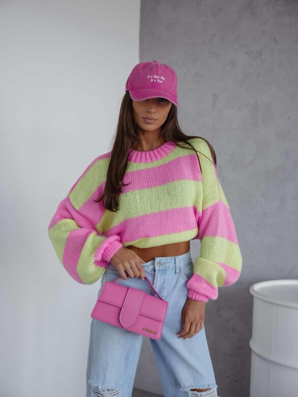 Sweter Arline różowo-żółty