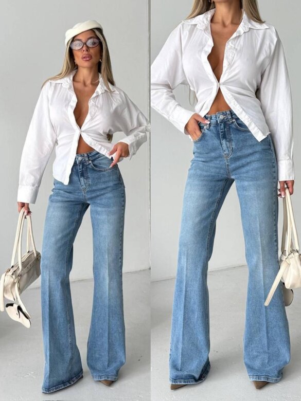 Spodnie Teolle jeans jasnoniebieskie 