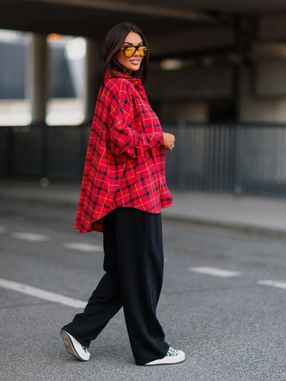 Shirt Easy Wear checked red-black