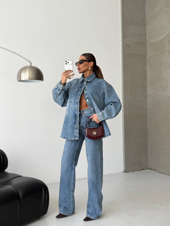 Komplet 2w1 Lunno jeans niebieski