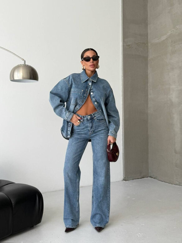 Komplet 2w1 Lunno jeans niebieski