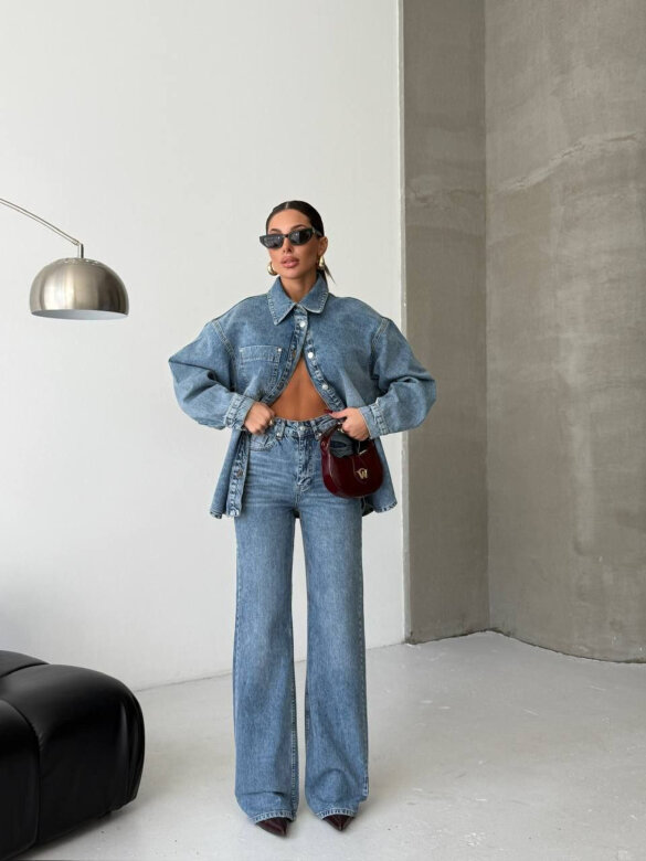 Komplet 2w1 Lunno jeans niebieski